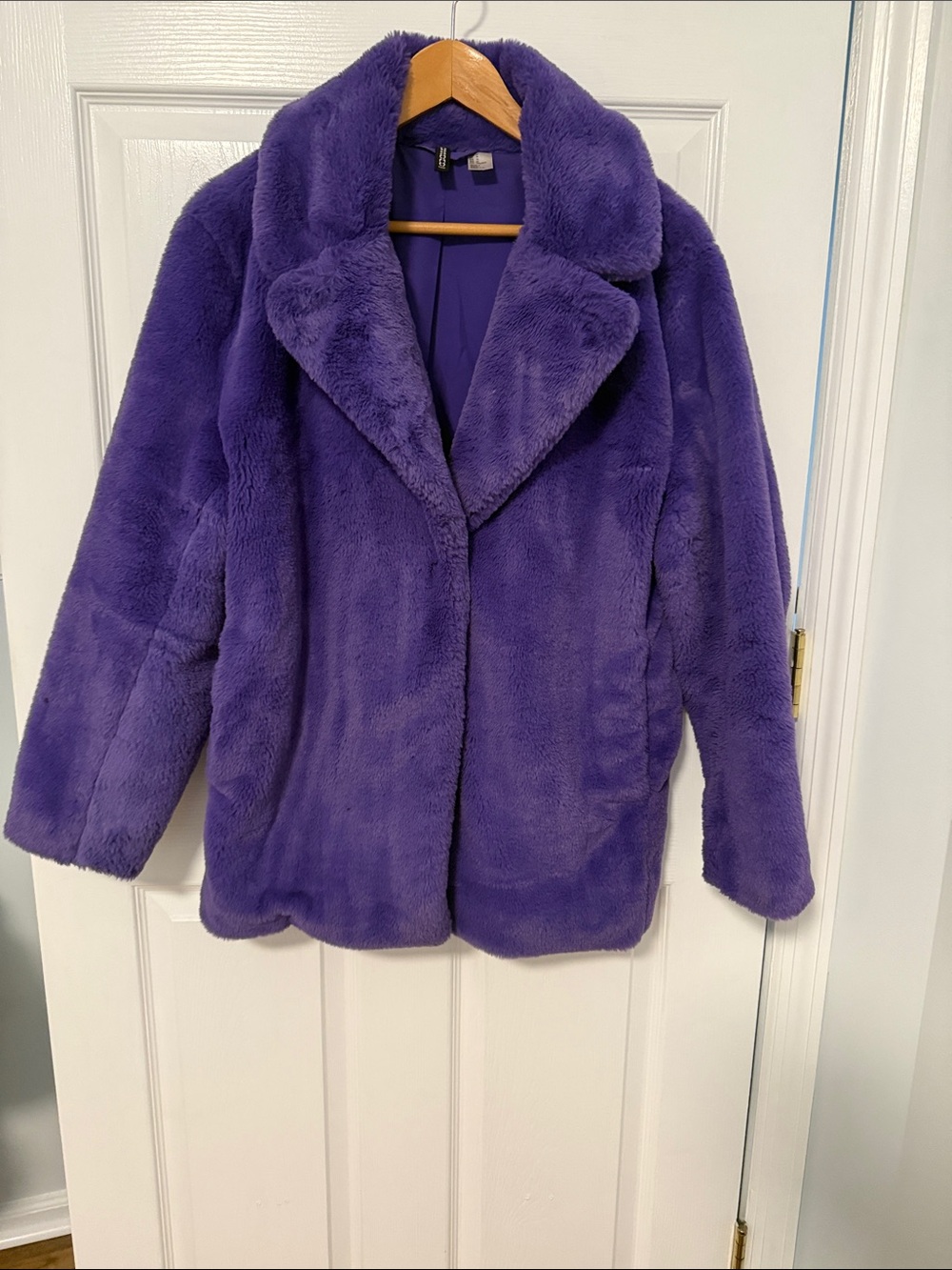H&M Purple Faux Fur Teddy Coat